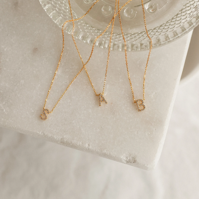 Dames Gepersonaliseerde Diamantjes Initiaal Ketting