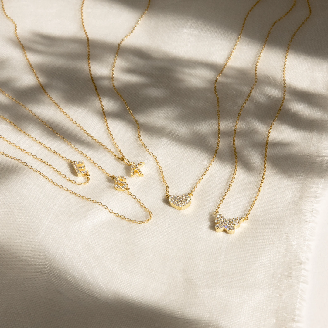 Dames Gepersonaliseerde Diamantjes Initiaal Ketting
