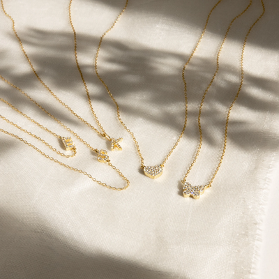 Dames Gepersonaliseerde Diamantjes Initiaal Ketting