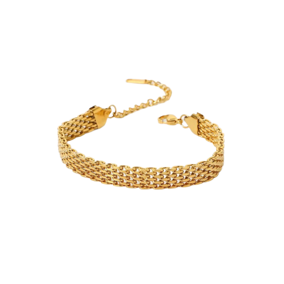 Gelaagde Goudkleurige Schakelarmband Dames