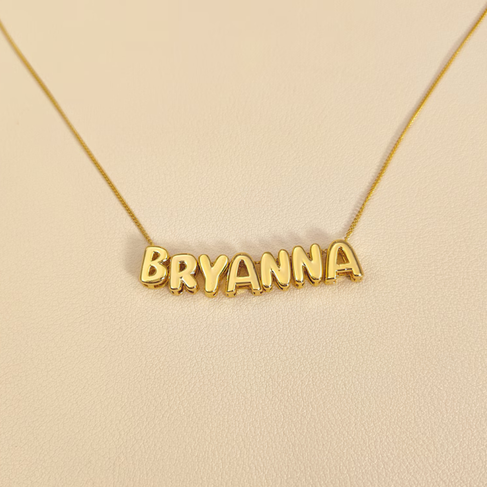 Gepersonaliseerde Bubble Naamketting voor Mama
