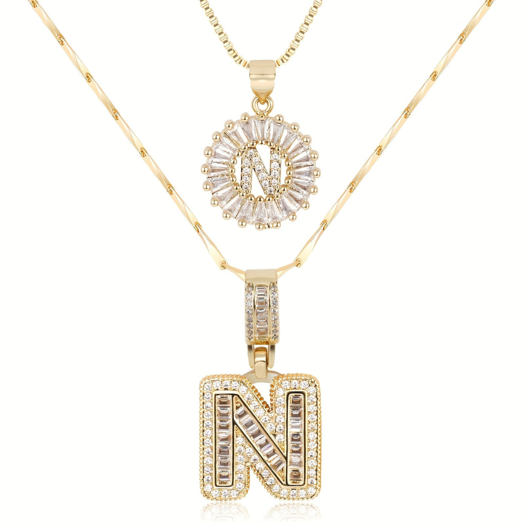 Dubbele Initialen Ketting Set Dames