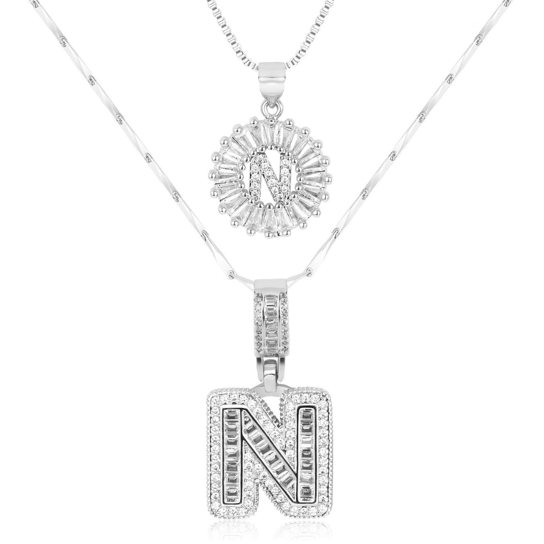 Dubbele Initialen Ketting Set Dames