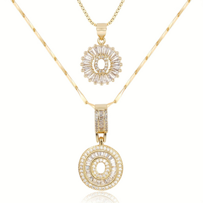 Dubbele Initialen Ketting Set Dames