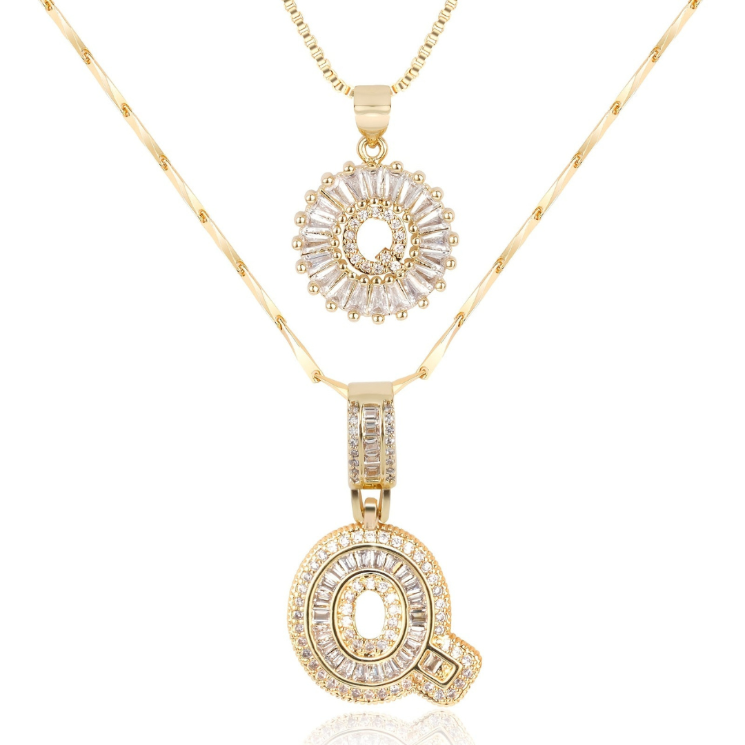 Dubbele Initialen Ketting Set Dames