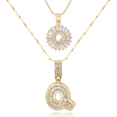 Dubbele Initialen Ketting Set Dames