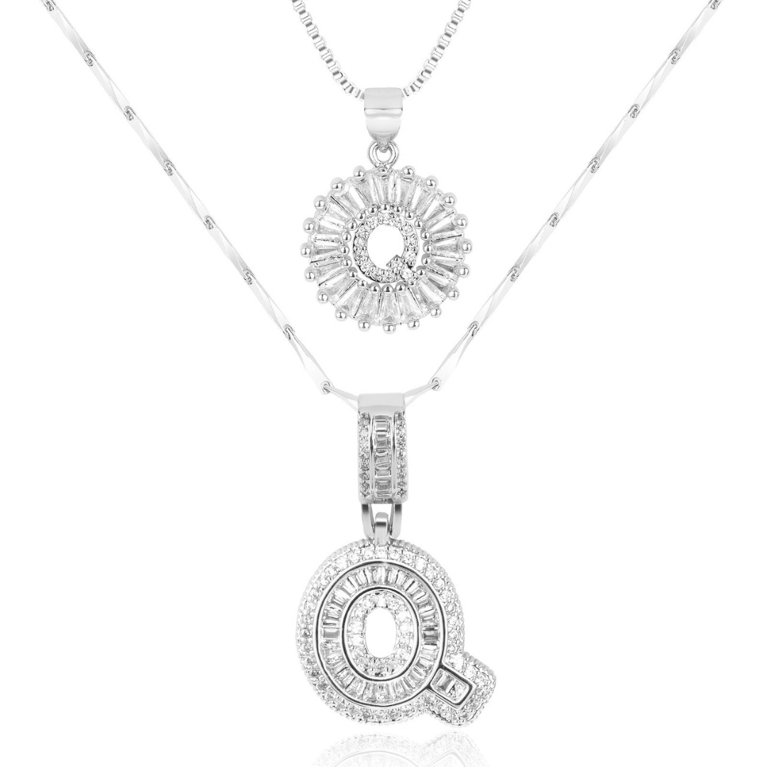 Dubbele Initialen Ketting Set Dames