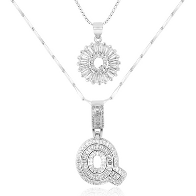 Dubbele Initialen Ketting Set Dames