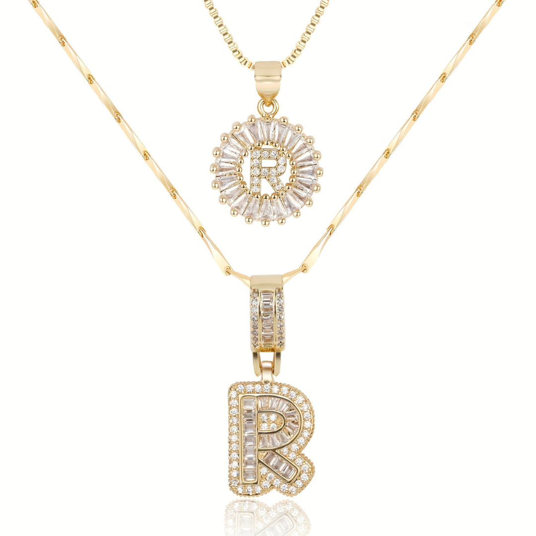 Dubbele Initialen Ketting Set Dames