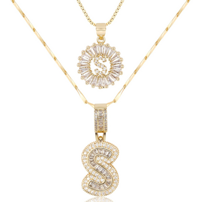 Dubbele Initialen Ketting Set Dames