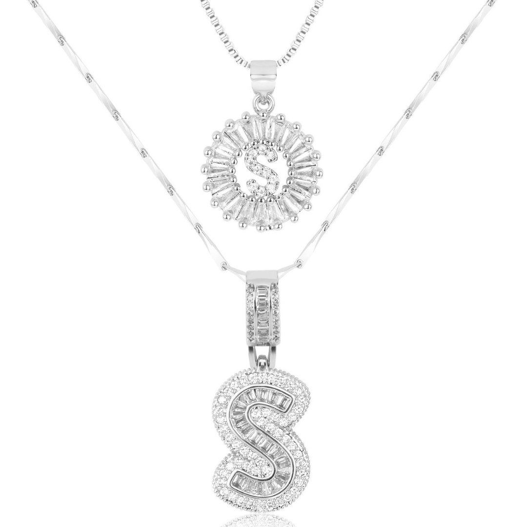 Dubbele Initialen Ketting Set Dames