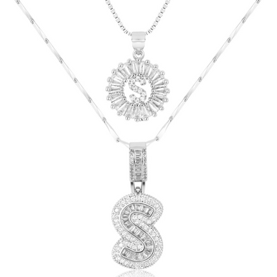 Dubbele Initialen Ketting Set Dames