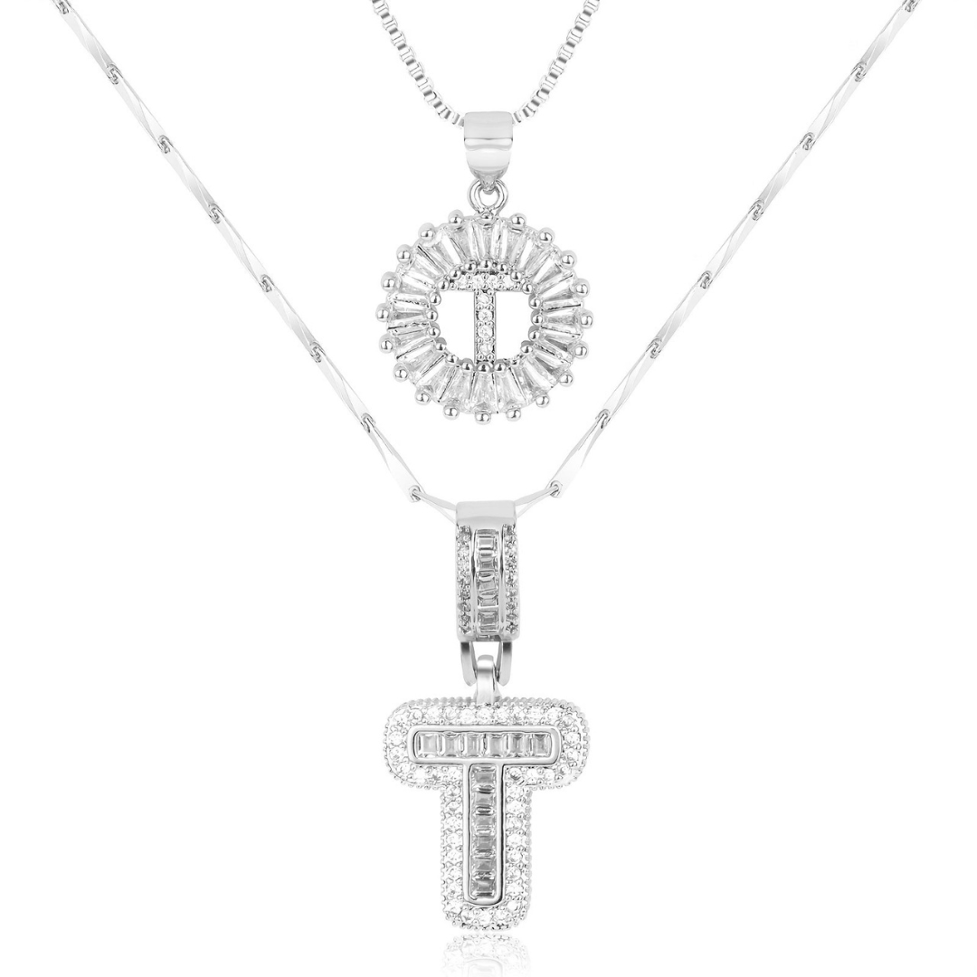 Dubbele Initialen Ketting Set Dames