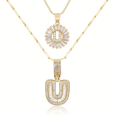 Dubbele Initialen Ketting Set Dames