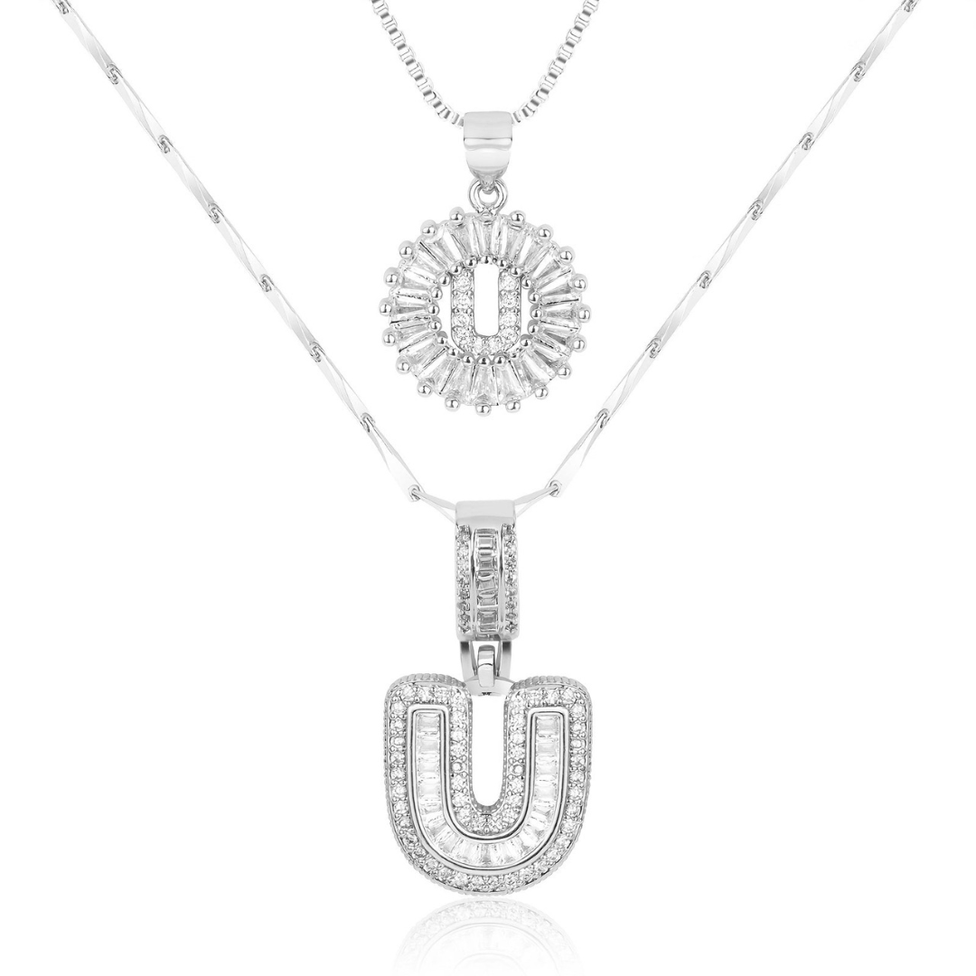 Dubbele Initialen Ketting Set Dames