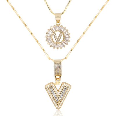 Dubbele Initialen Ketting Set Dames