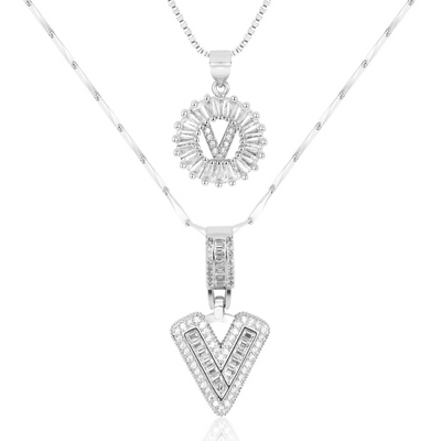 Dubbele Initialen Ketting Set Dames