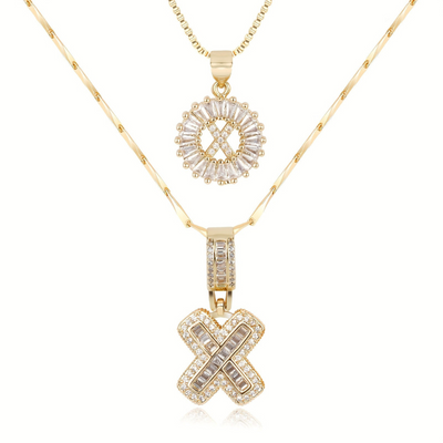Dubbele Initialen Ketting Set Dames