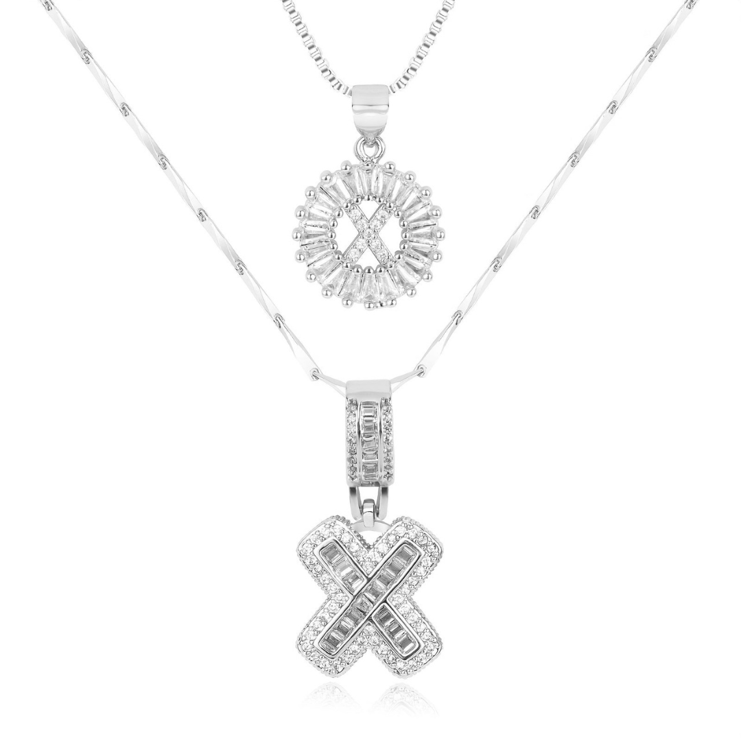 Dubbele Initialen Ketting Set Dames