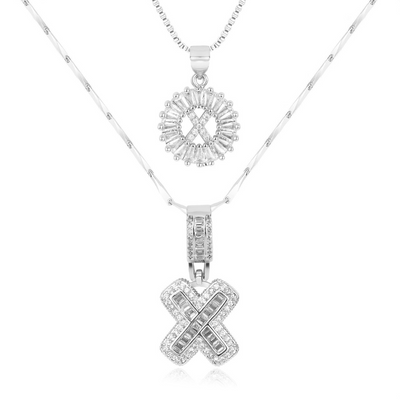 Dubbele Initialen Ketting Set Dames