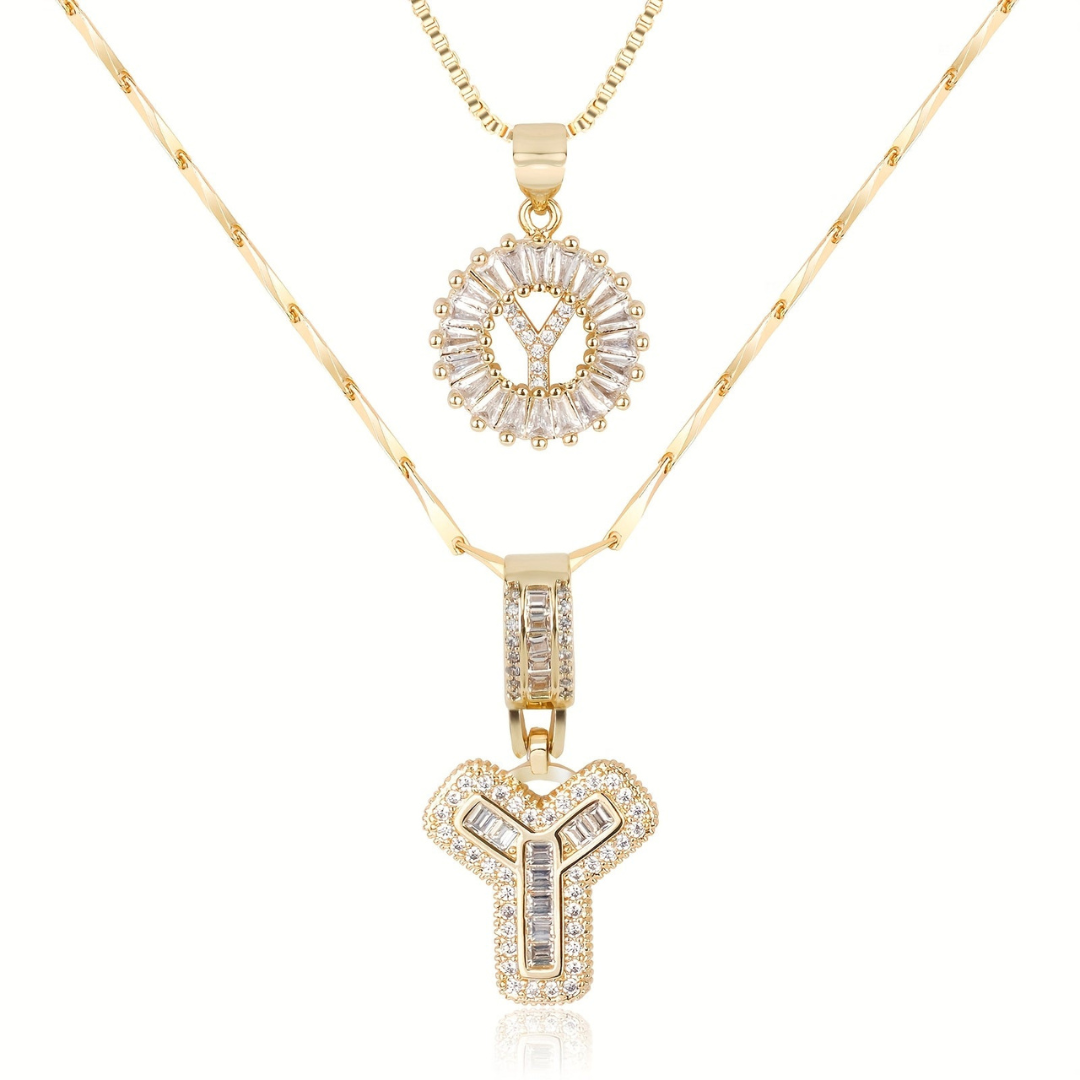 Dubbele Initialen Ketting Set Dames