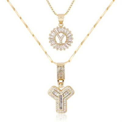 Dubbele Initialen Ketting Set Dames