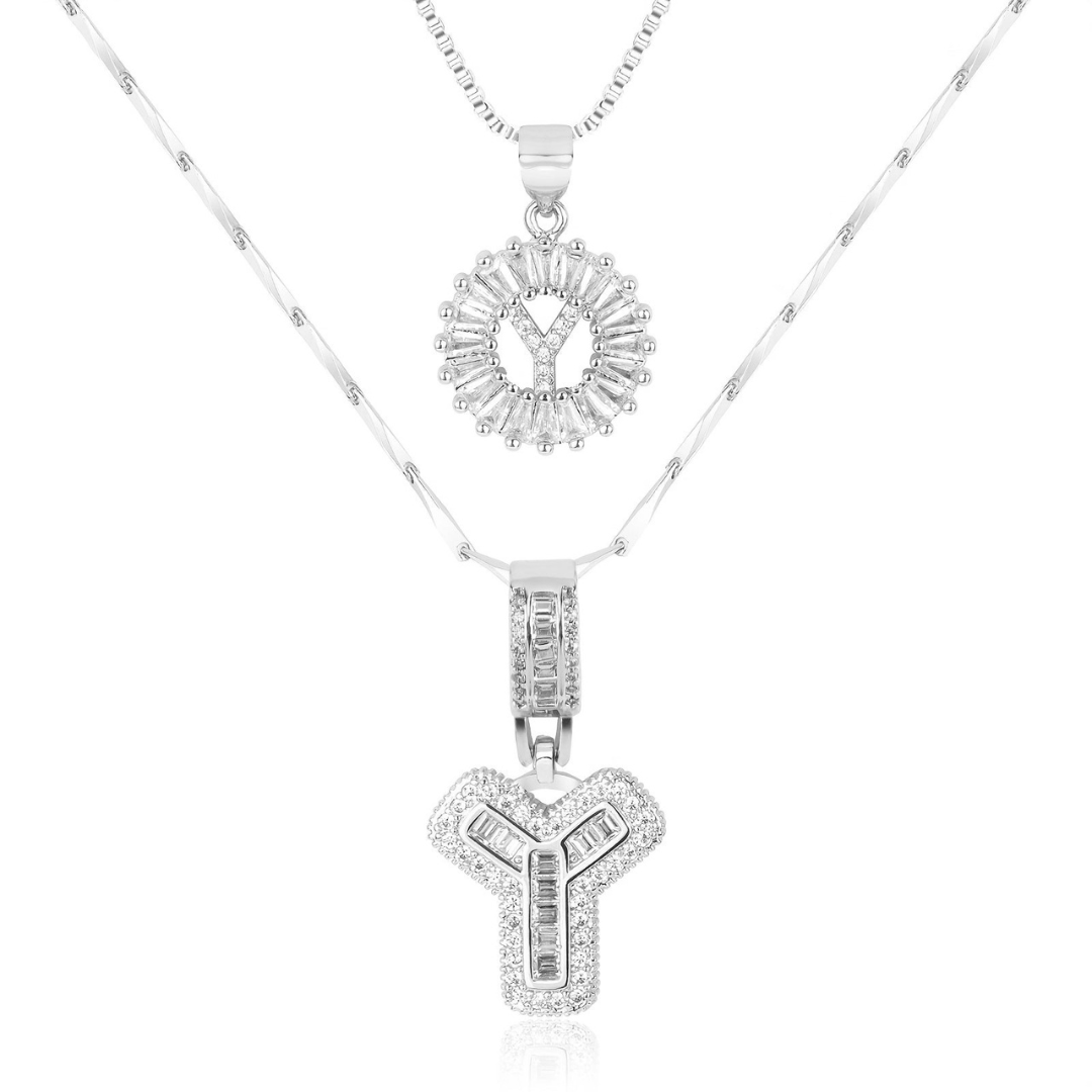 Dubbele Initialen Ketting Set Dames