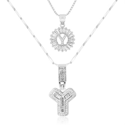 Dubbele Initialen Ketting Set Dames