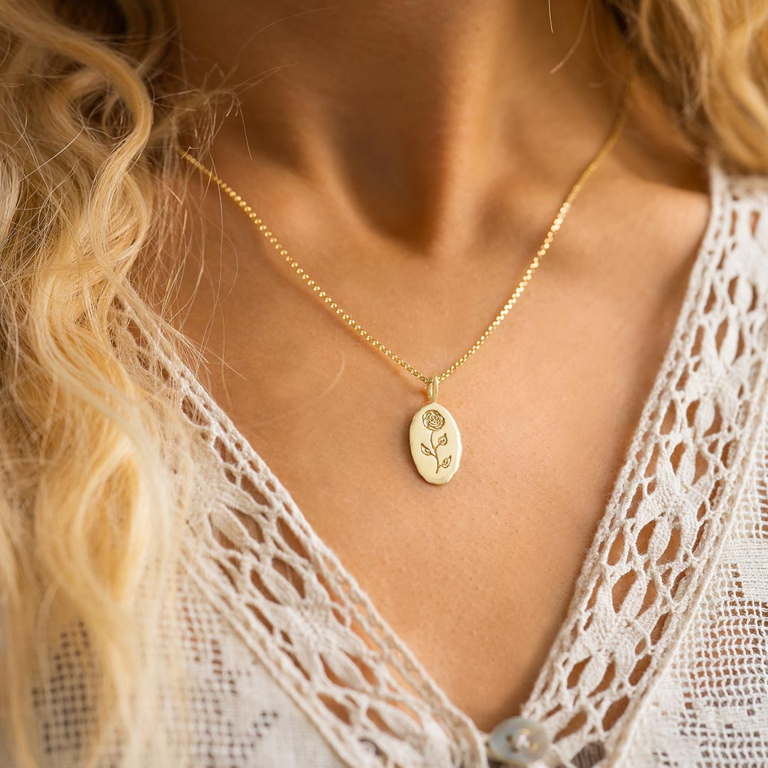 Geboortebloem & -steen Naam Ketting Dames