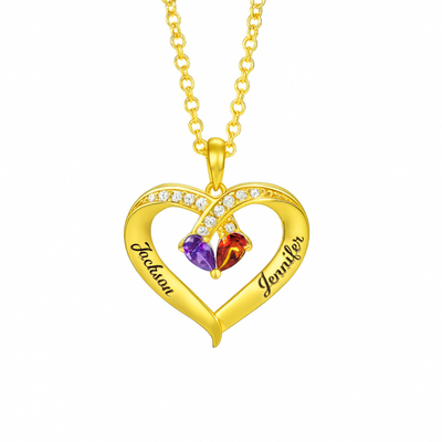 Gepersonaliseerde Hart Ketting Geboortestenen Dames