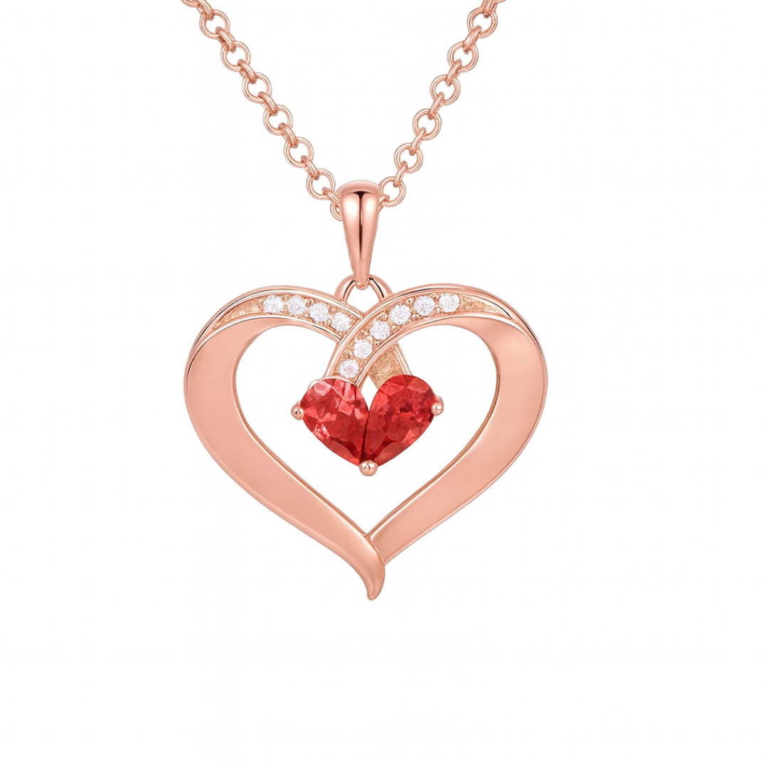 Gepersonaliseerde Hart Ketting Geboortestenen Dames