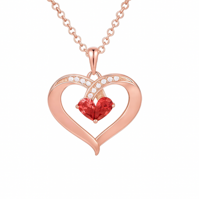 Gepersonaliseerde Hart Ketting Geboortestenen Dames