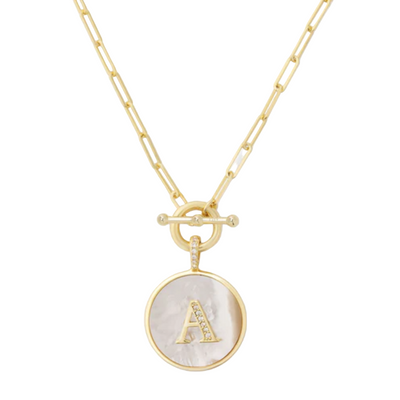 Dames Parelmoer Initiaal Ketting