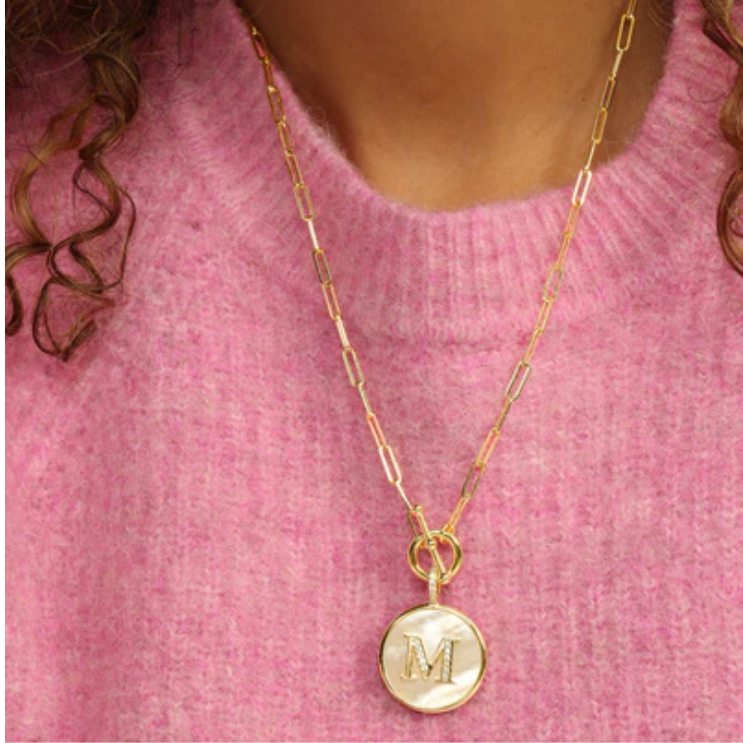 Dames Parelmoer Initiaal Ketting
