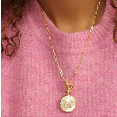 Dames Parelmoer Initiaal Ketting