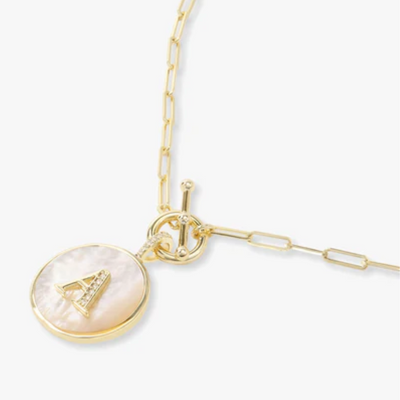 Dames Parelmoer Initiaal Ketting