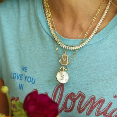 Dames Parelmoer Initiaal Ketting