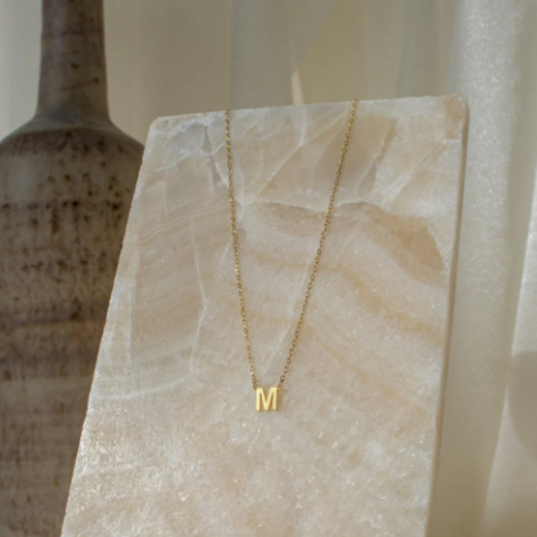 Dames Sterling Zilveren Gepersonaliseerde Initiaal Ketting