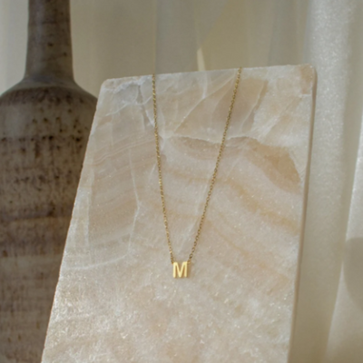 Dames Sterling Zilveren Gepersonaliseerde Initiaal Ketting