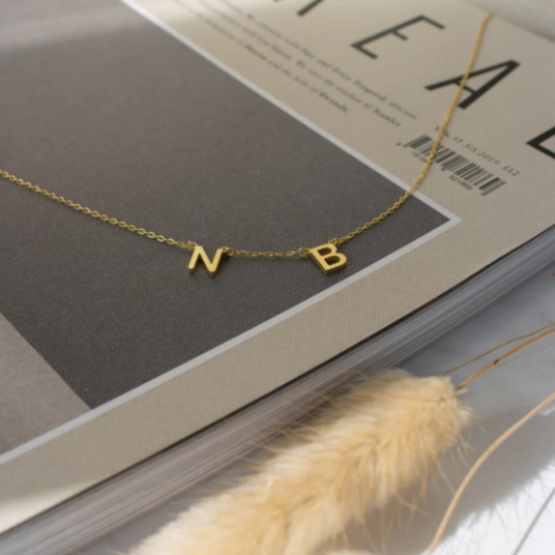 Dames Sterling Zilveren Gepersonaliseerde Initiaal Ketting