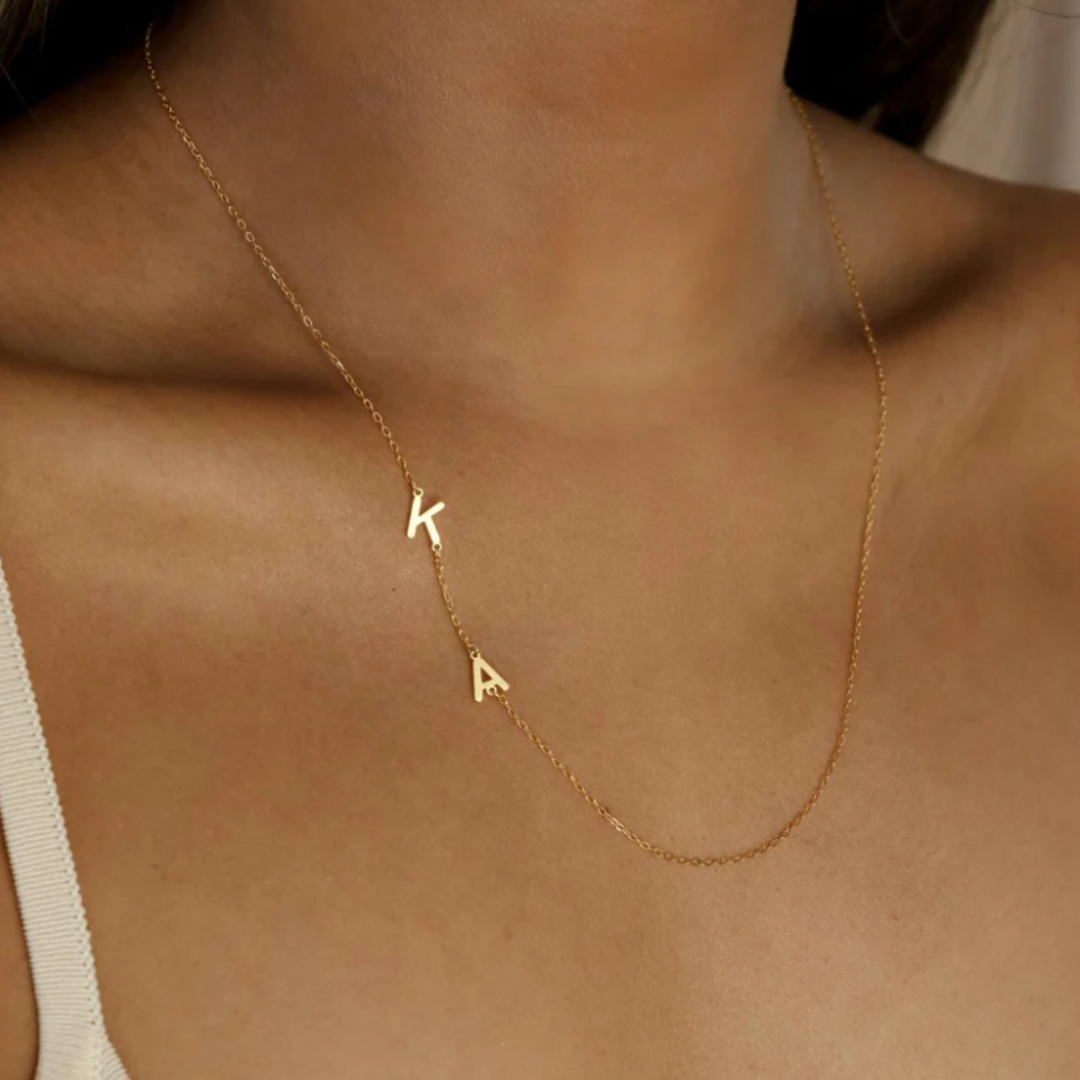 Dames Ketting Met Initiaal Zijwaarts