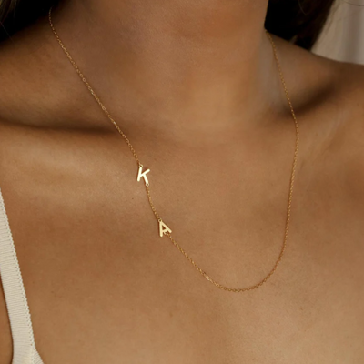 Dames Ketting Met Initiaal Zijwaarts
