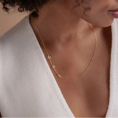 Dames Ketting Met Initiaal Zijwaarts