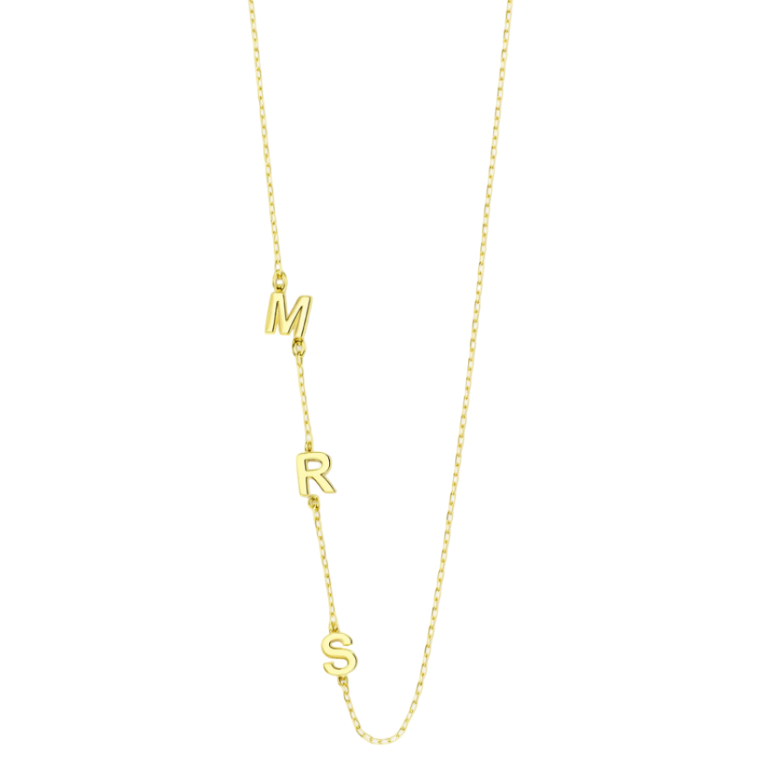 Dames Ketting Met Initiaal Zijwaarts
