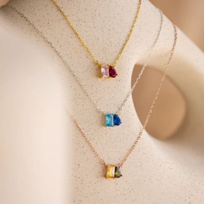 Gepersonaliseerde Geboortesteenketting voor Dames | Toi et Moi