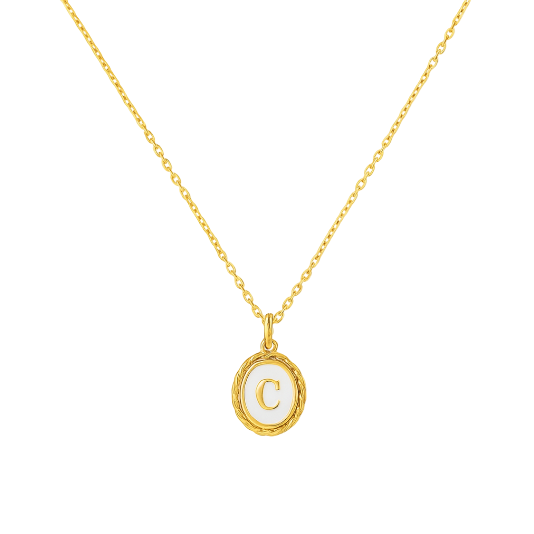 Dames Sterling Zilver Initiaal Hanger Ketting