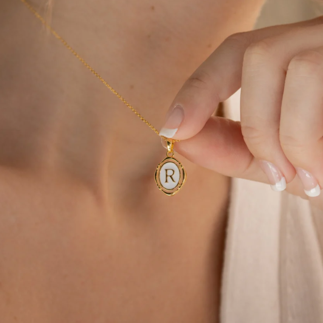 Dames Sterling Zilver Initiaal Hanger Ketting