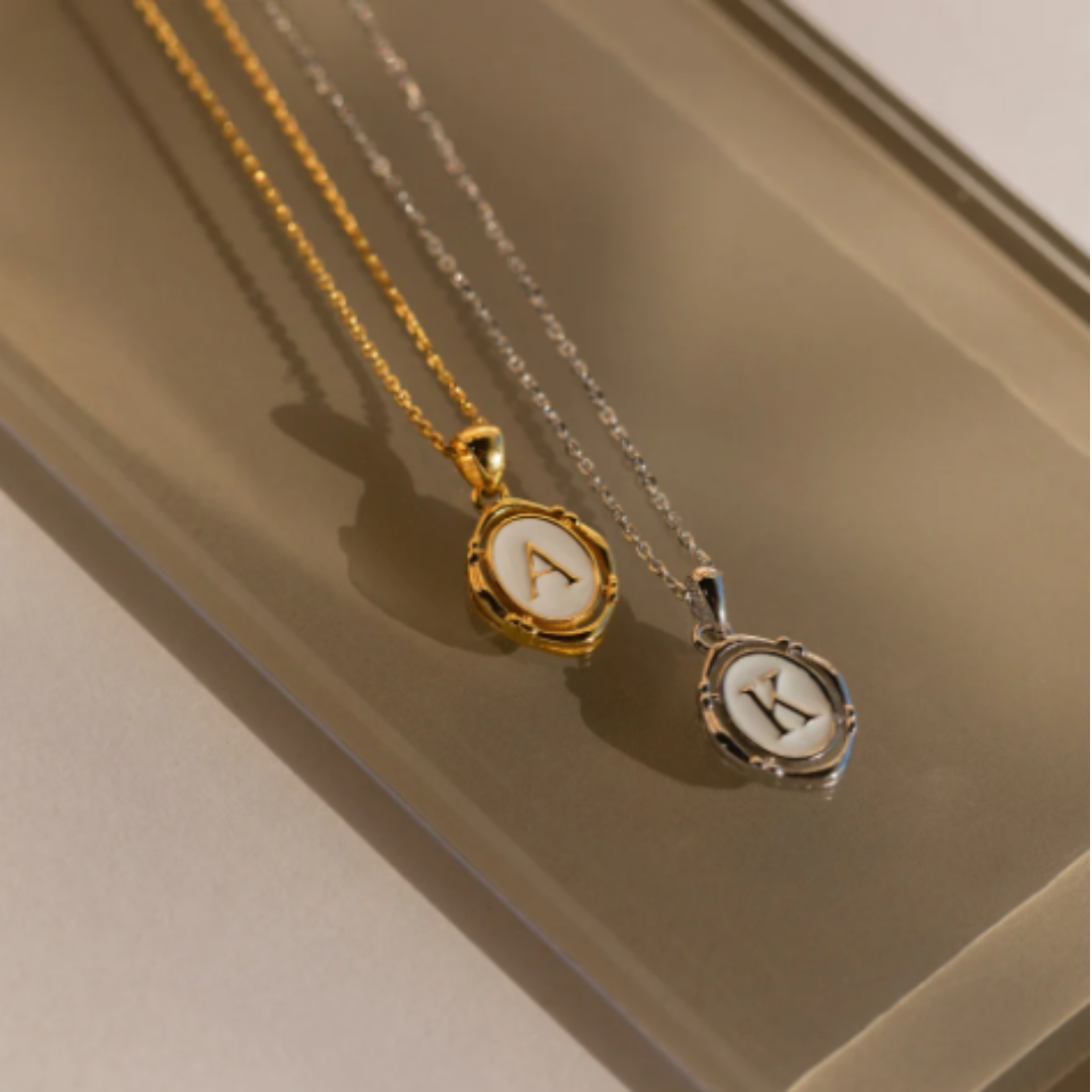 Dames Sterling Zilver Initiaal Hanger Ketting