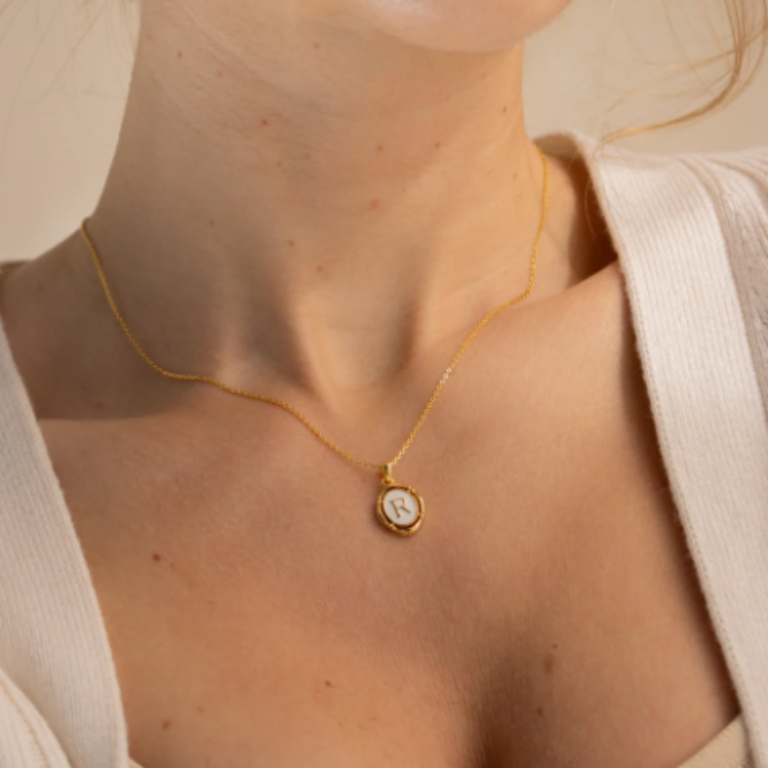 Dames Sterling Zilver Initiaal Hanger Ketting
