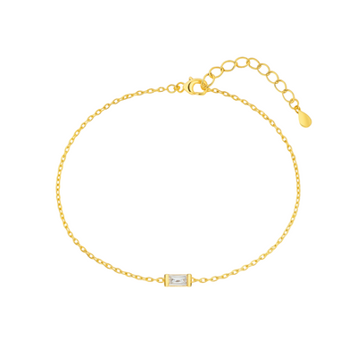 Dames Gepersonaliseerde Baguette Geboortesteen Armband